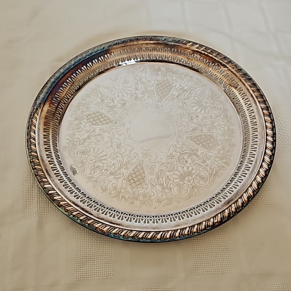 Rogers S.P.Brass Silver Serving Tray 13"